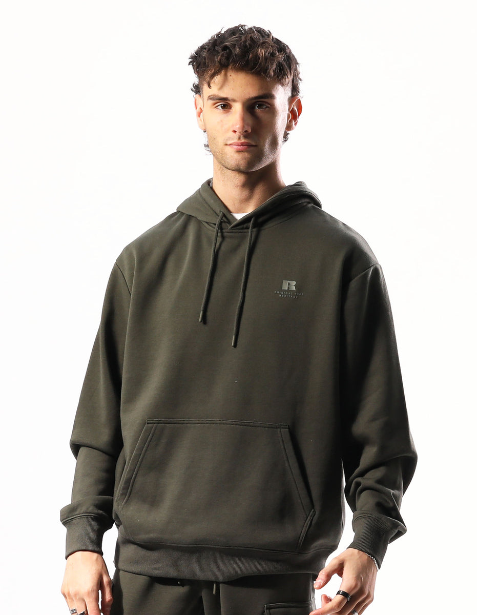 Men Russell Athletic Brooklyn Hoodie Olive | QRZNUV125