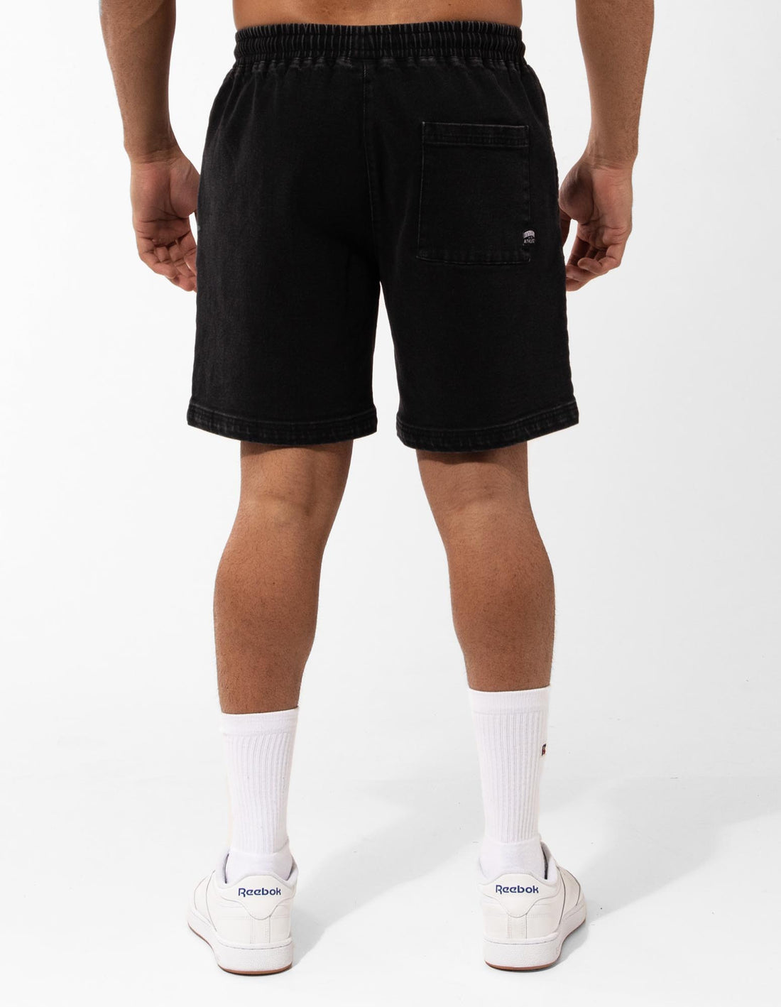 Men Russell Athletic Calabasas Denim Shorts Black | UQTVCK354