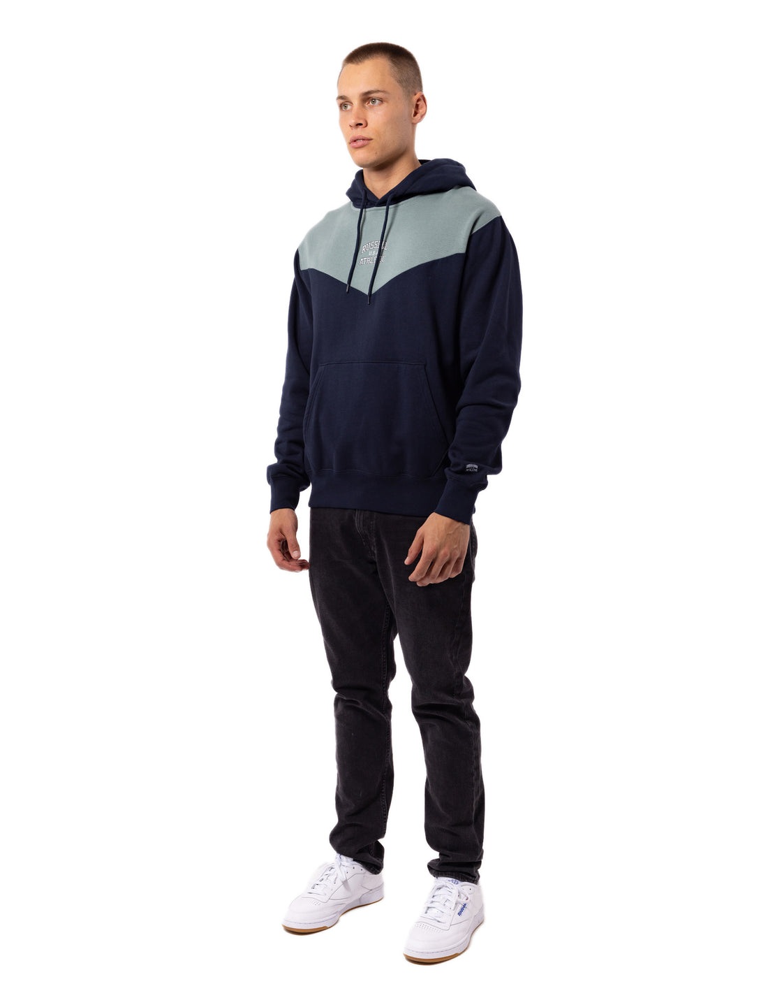 Men Russell Athletic Chevron Hoodie Navy | YSLKPO917