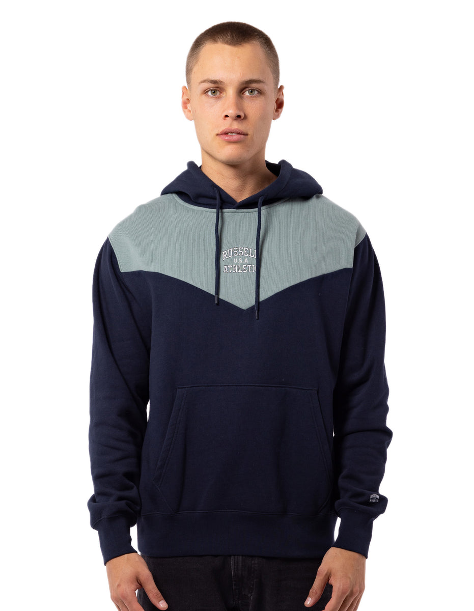 Men Russell Athletic Chevron Hoodie Navy | YSLKPO917