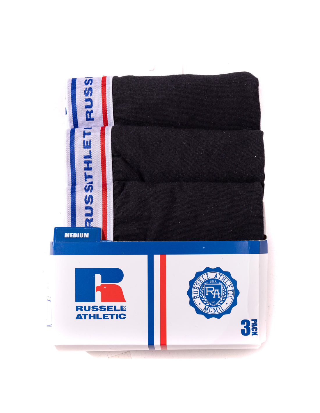 Men Russell Athletic Classic Cotton 3 Pack Underwear Black | IEWOCP823