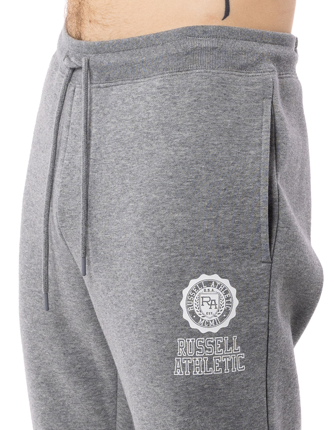 Men Russell Athletic Collegiate Flock Track pants Grey | ADYCFV915