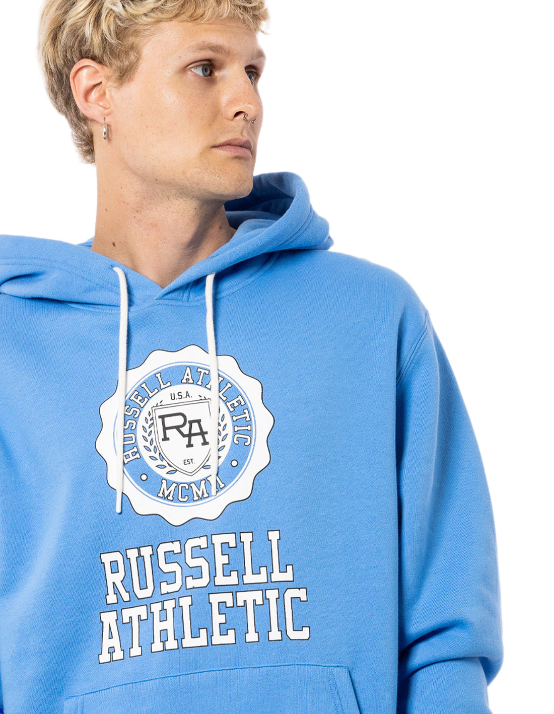 Men Russell Athletic Collegiate Hoodie Blue | XMZKQR138