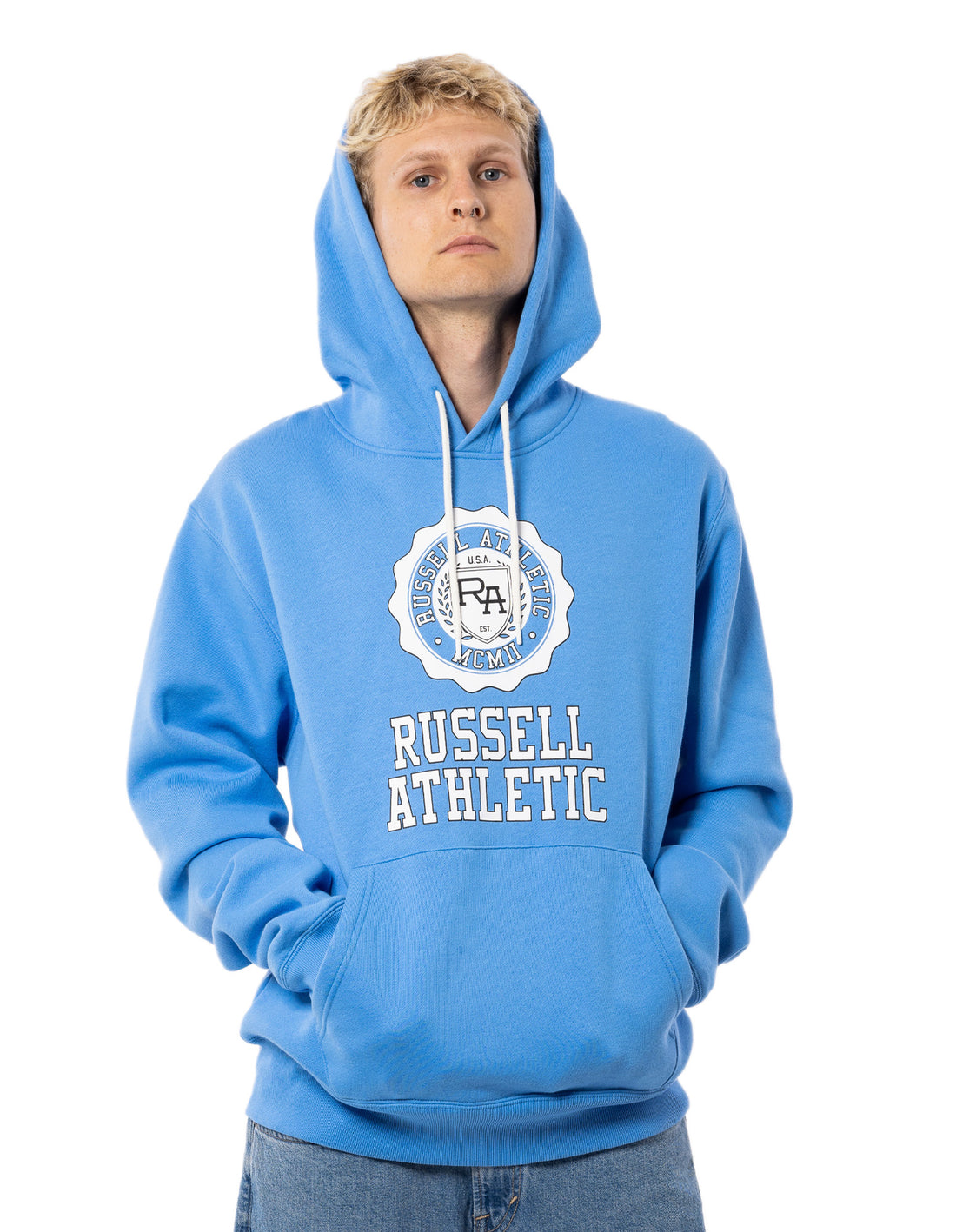 Men Russell Athletic Collegiate Hoodie Blue | XMZKQR138