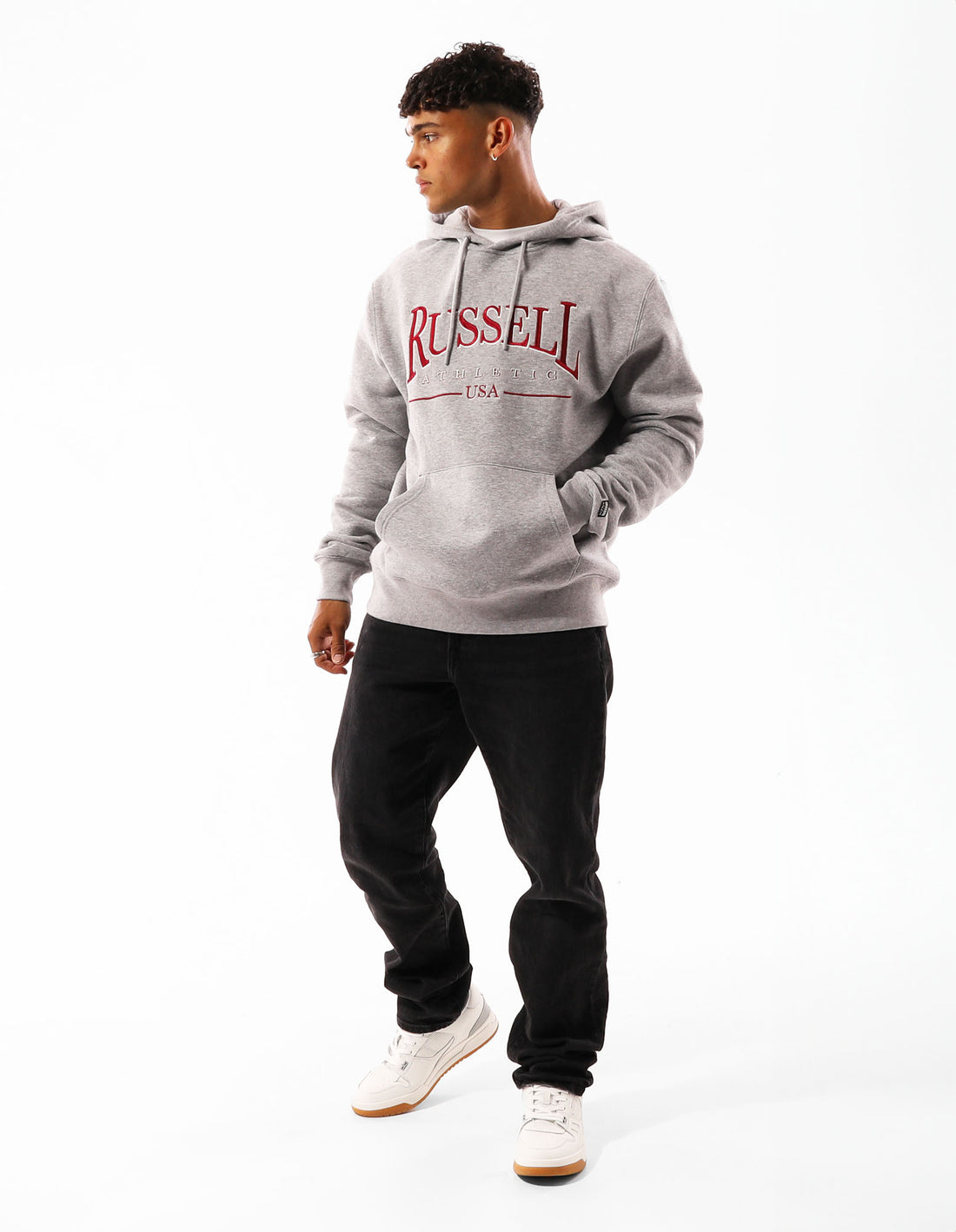 Men Russell Athletic Glendale Hoodie Grey | ULKZSP751