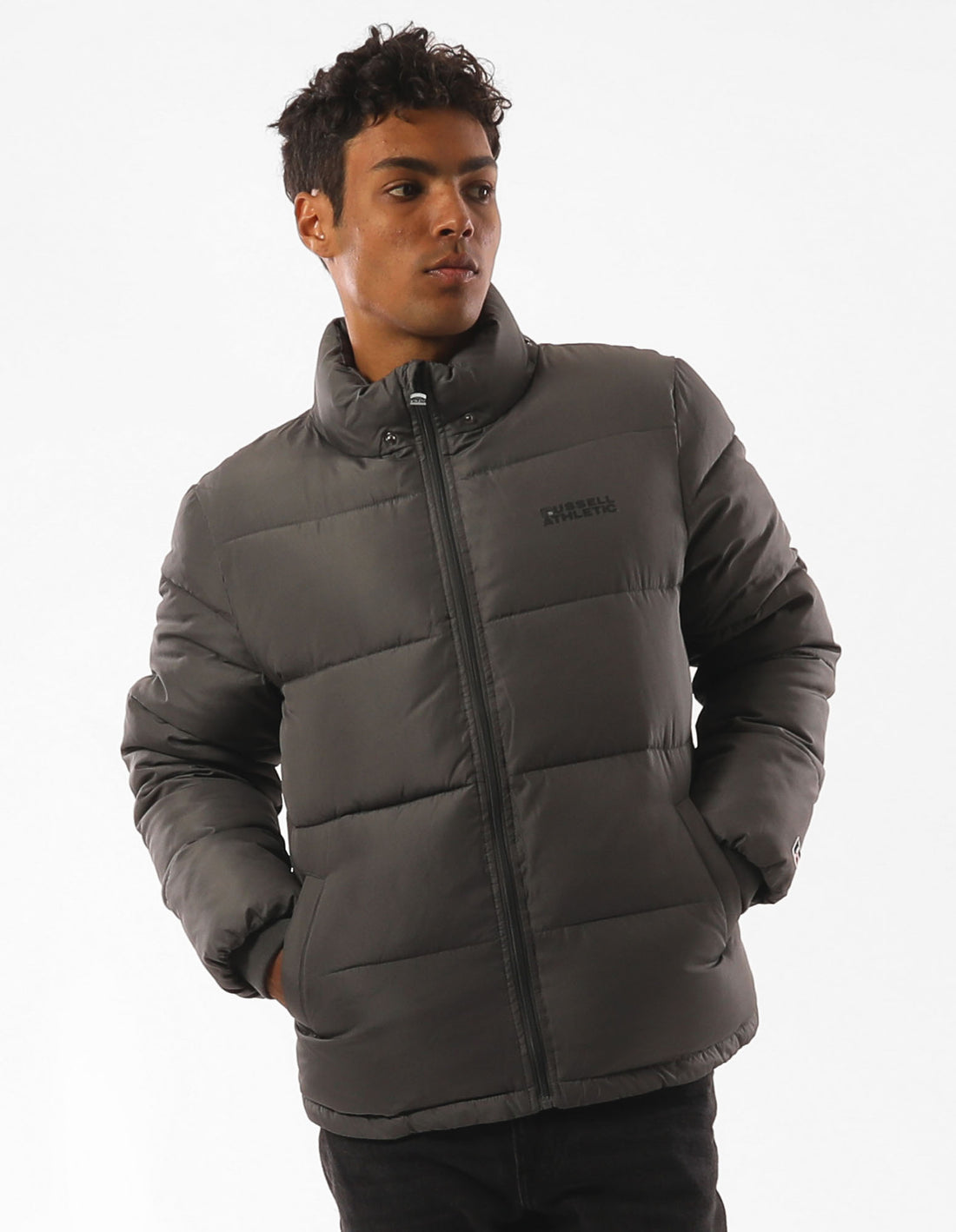 Men Russell Athletic Hampton Puffers Grey | VEFRJU851