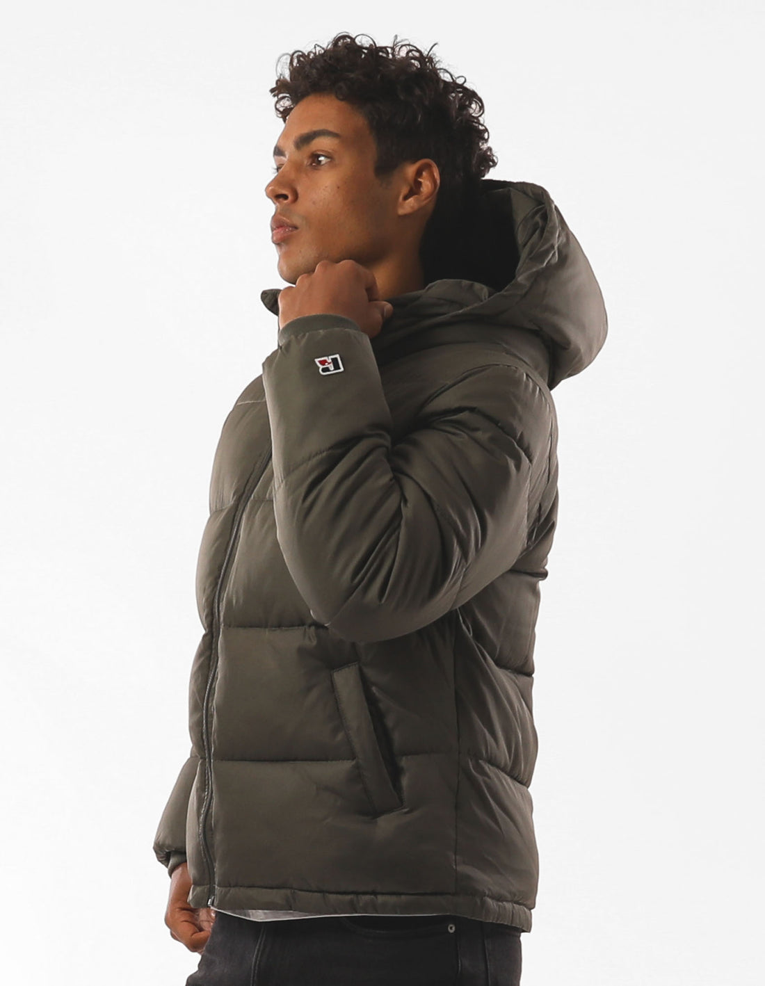 Men Russell Athletic Hampton Puffers Olive | TMSNZX201