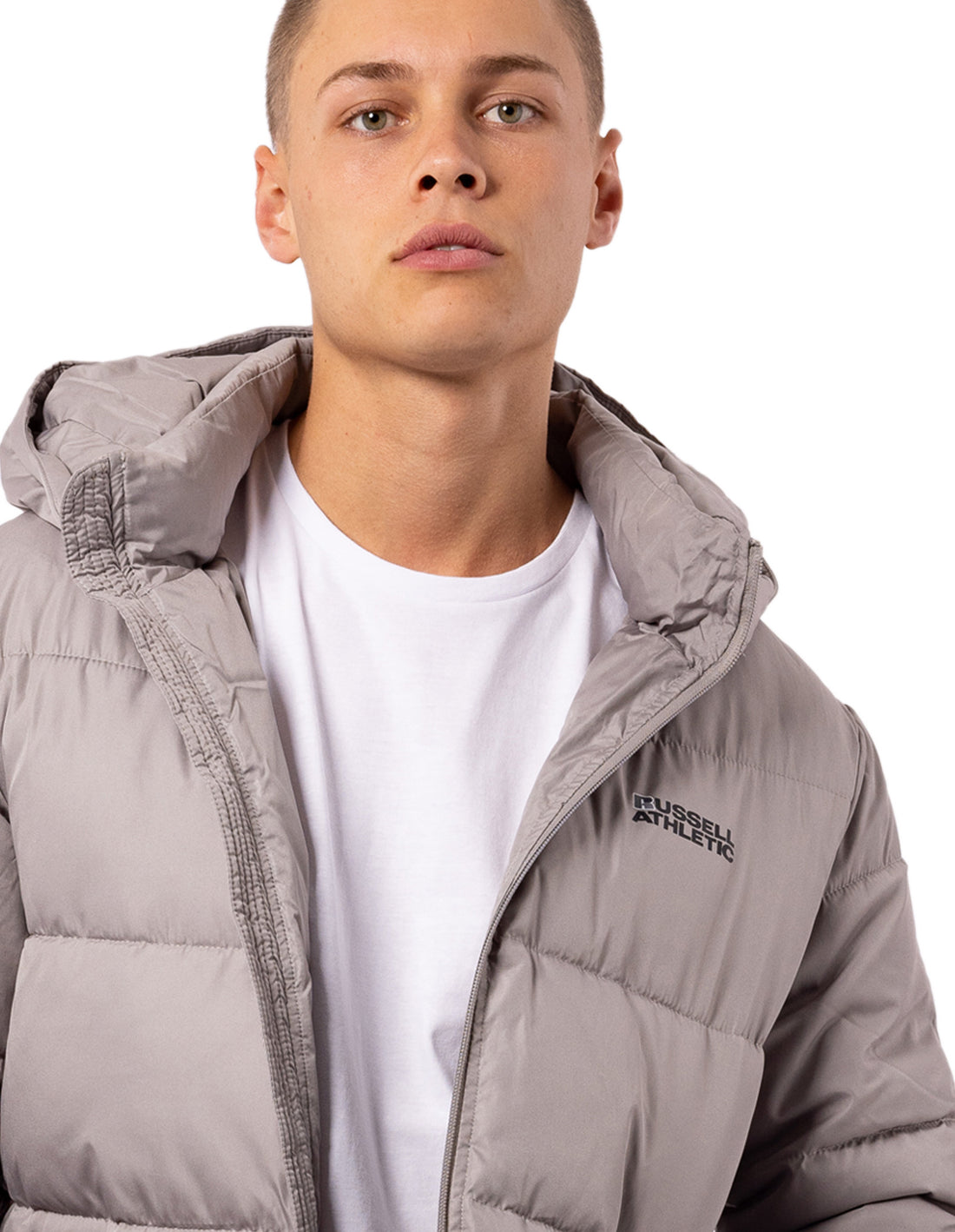 Men Russell Athletic Hamptonin Timber Jackets Light Grey Brown | JKNZXC927