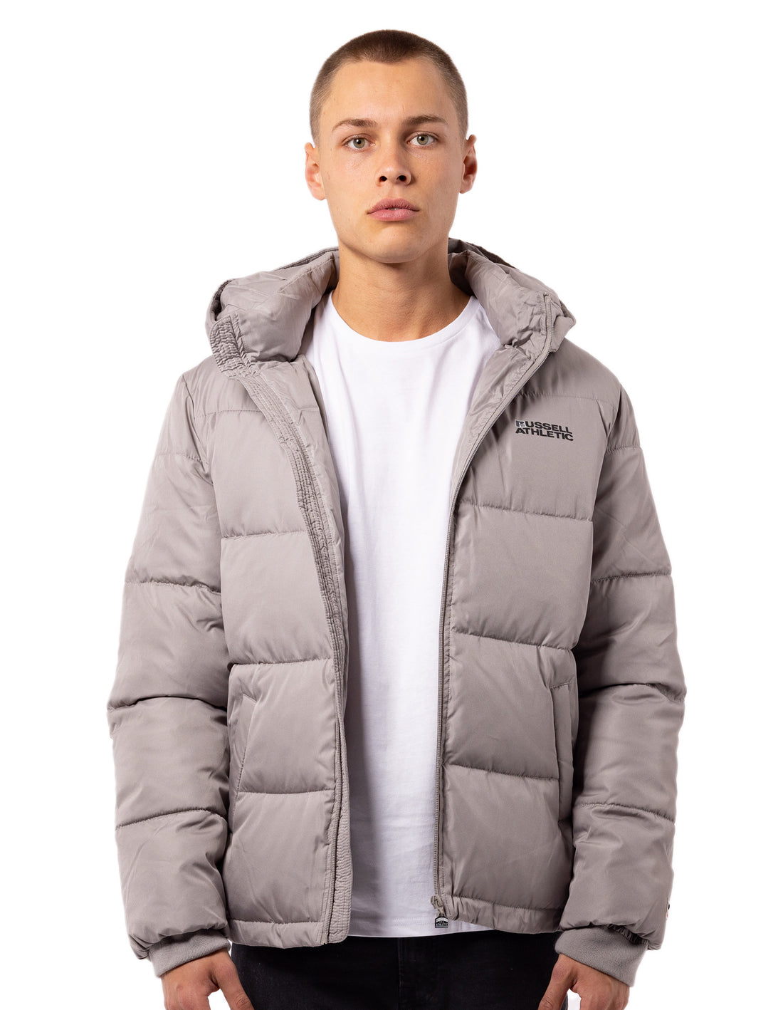 Men Russell Athletic Hamptonin Timber Jackets Light Grey Brown | JKNZXC927