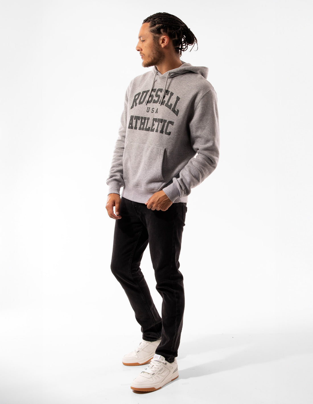 Men Russell Athletic Houston Hoodie Grey | JYPFRX238