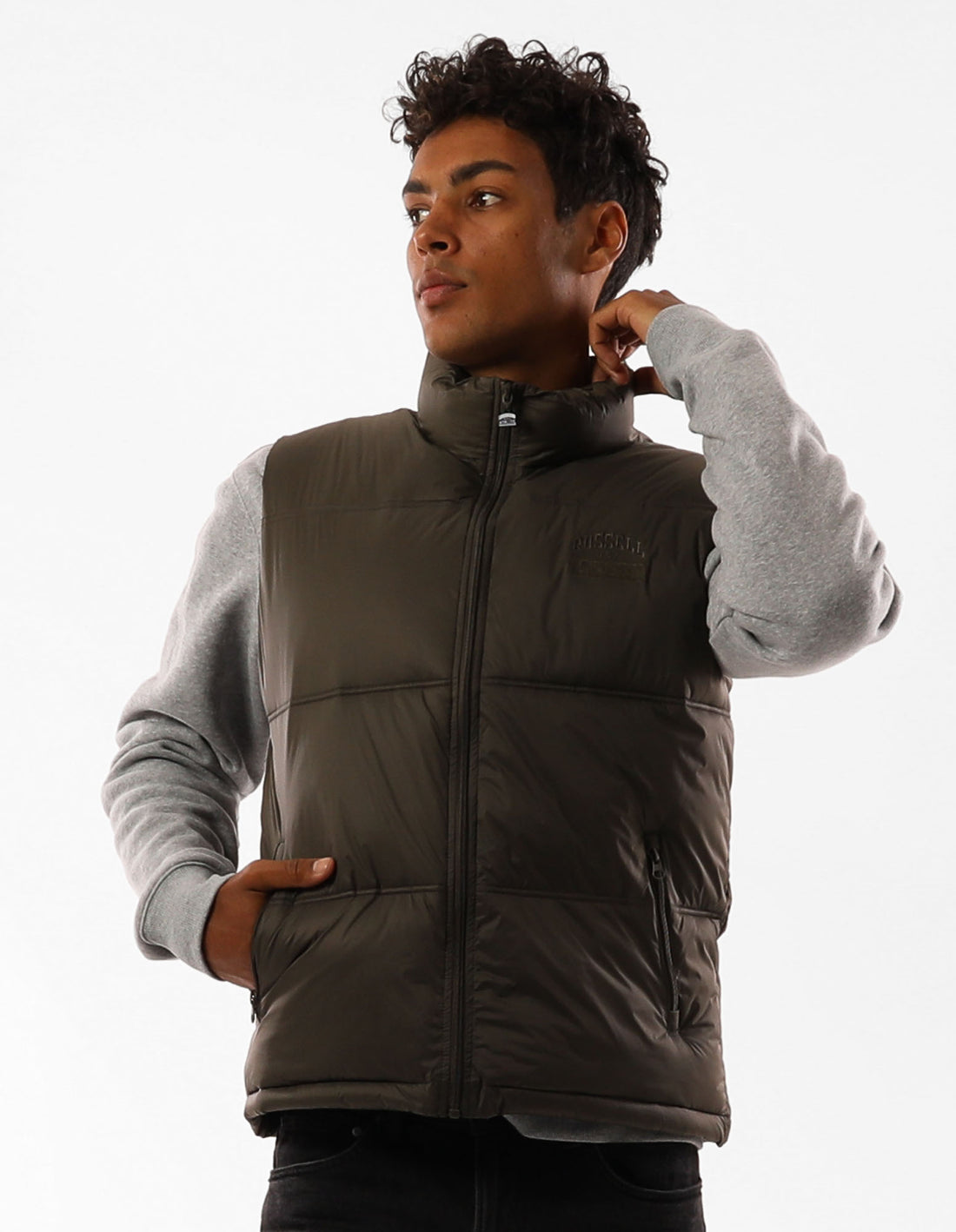 Men Russell Athletic Kennedy Vest Jackets Olive | MYABWK289