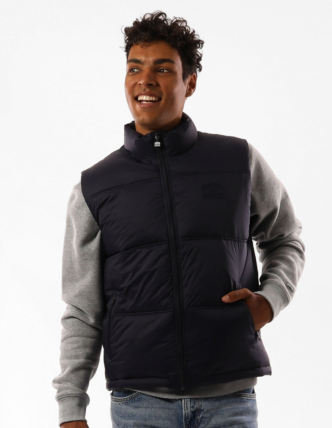 Men Russell Athletic Kennedy Vest Jackets Navy | EUBJOW795