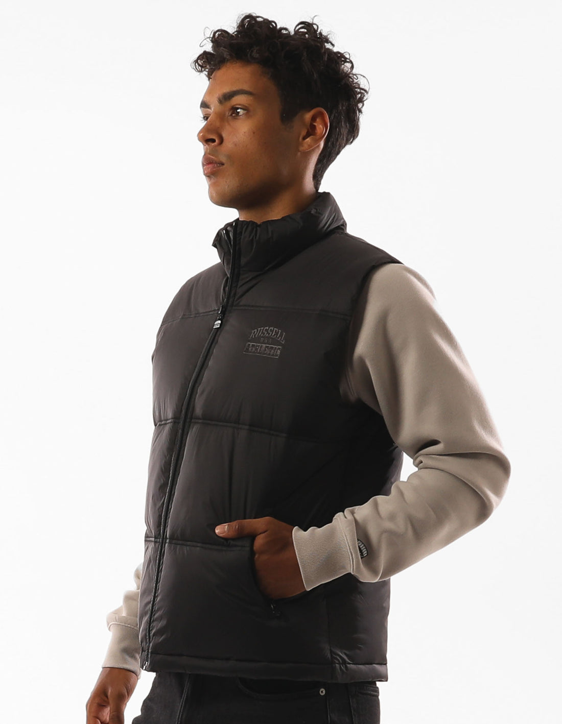 Men Russell Athletic Kennedy Vest Jackets Black | EHYRCB913