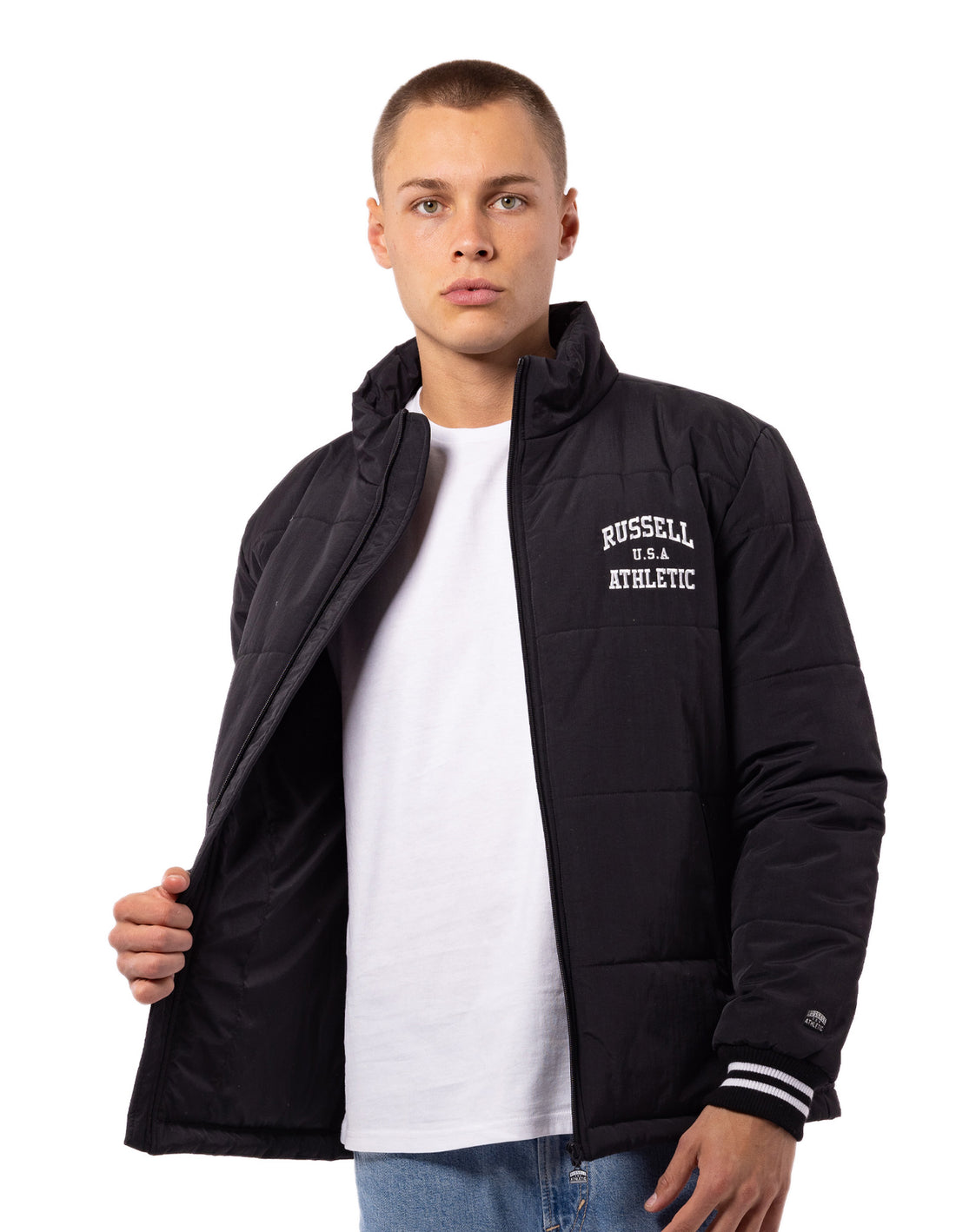 Men Russell Athletic Klute Jackets Black | DTERZM638