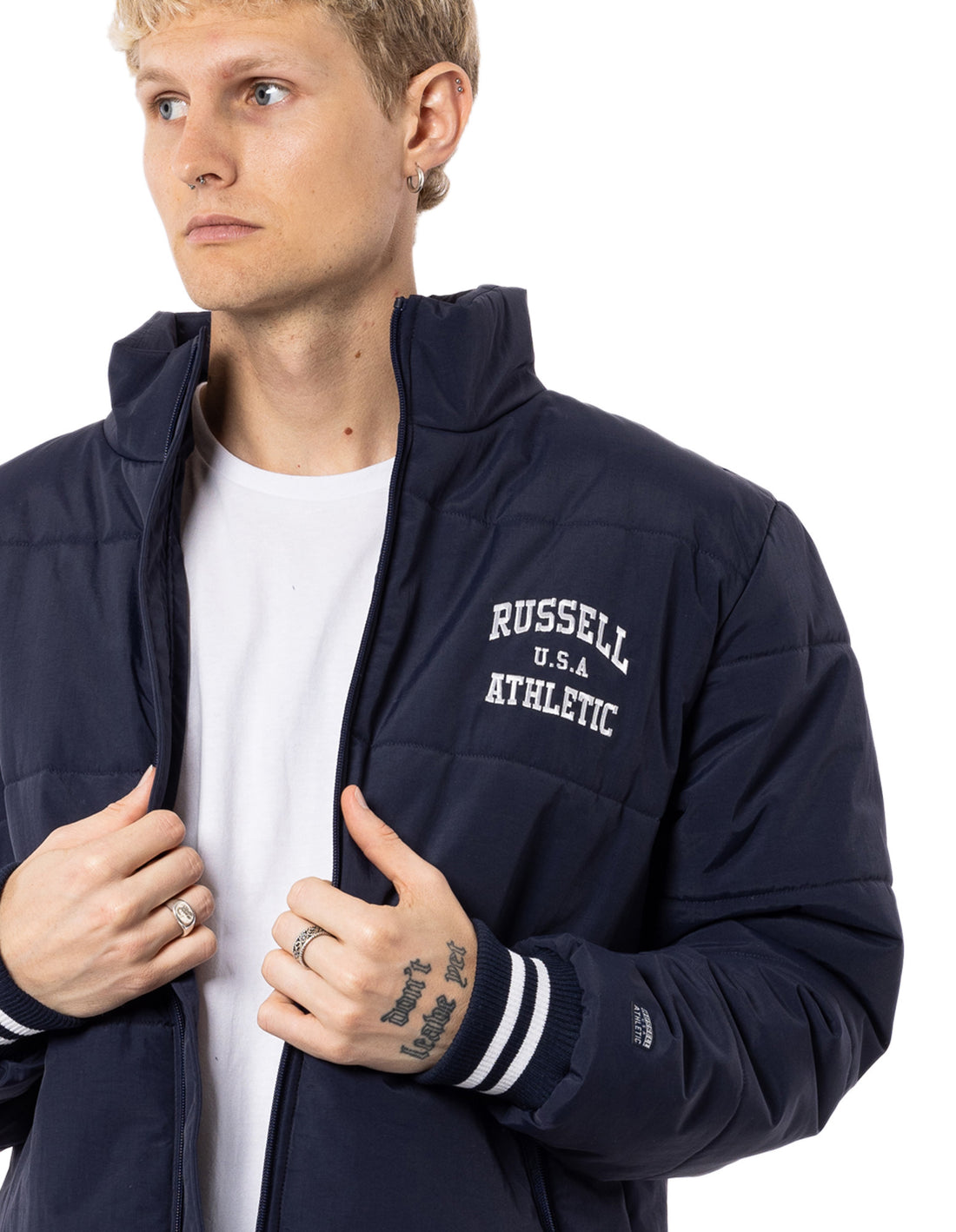 Men Russell Athletic Klute Puffers Navy | DAXWBV248