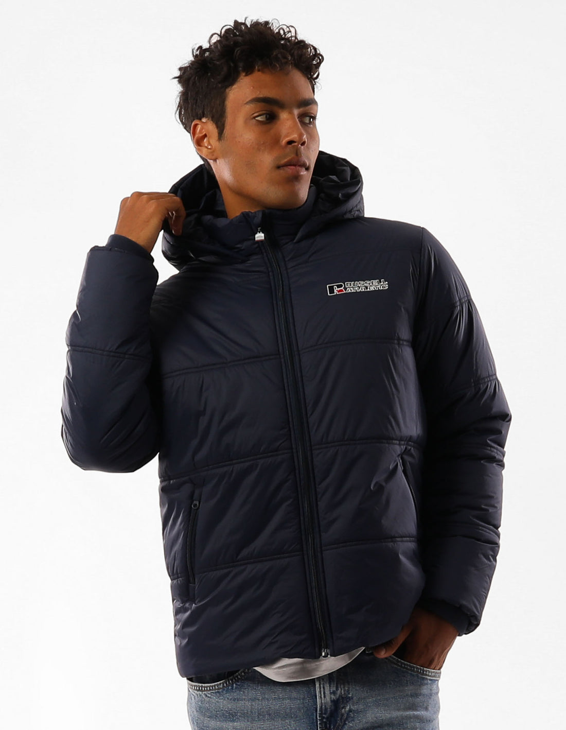 Men Russell Athletic Lewis Jackets Navy | CMUQRF130