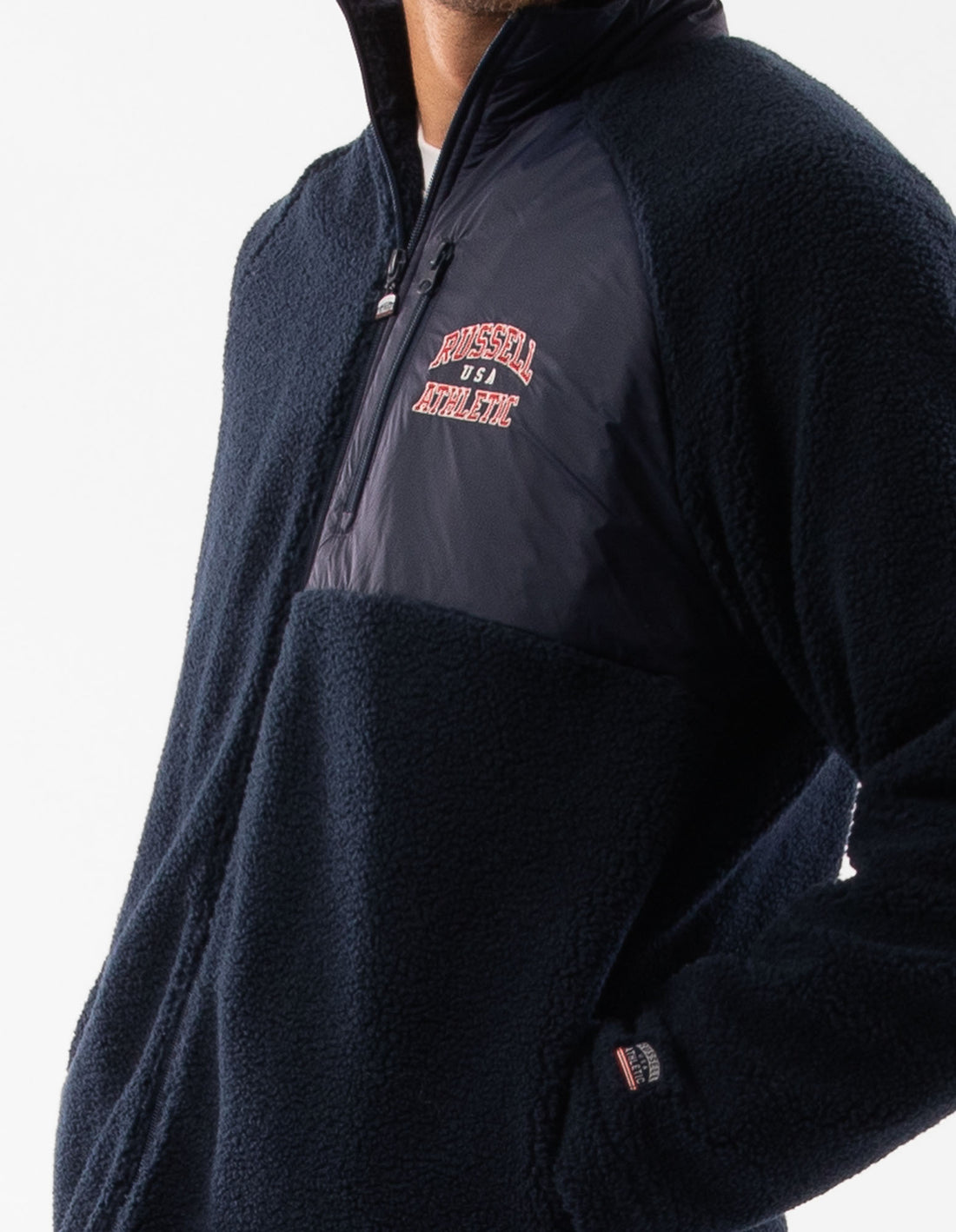 Men Russell Athletic Lewis Polar Fleece Jackets Navy | LOFGCN462