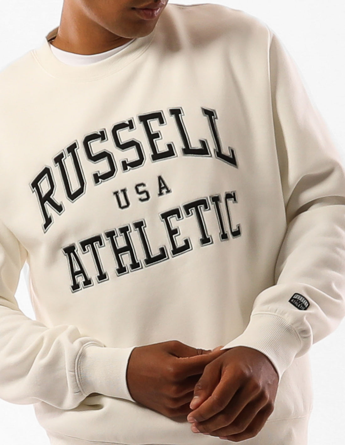 Men Russell Athletic Melrose Crew Neck Sweaters Beige | VNEGFA305