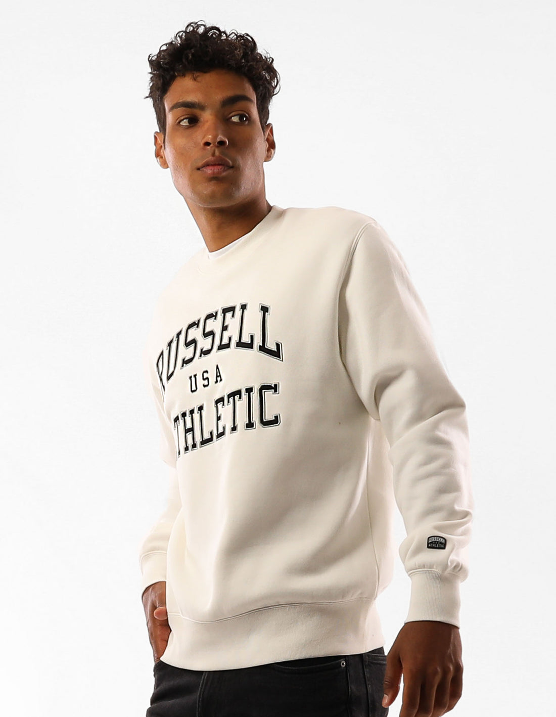 Men Russell Athletic Melrose Crew Neck Sweaters Beige | VNEGFA305