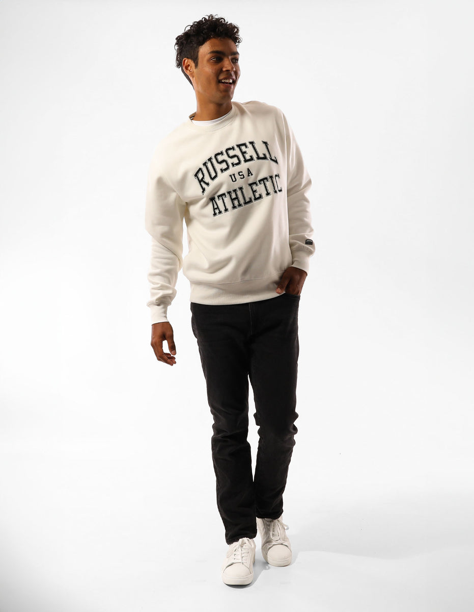 Men Russell Athletic Melrose Crew Neck Sweaters Beige | VNEGFA305