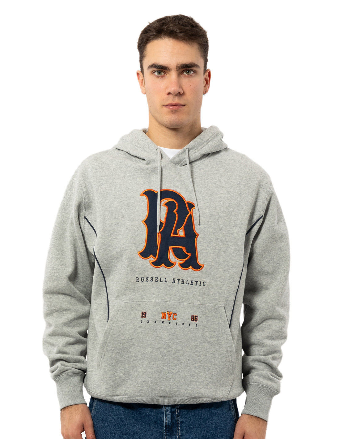 Men Russell Athletic Midfielder Hoodie Grey | VIDSCZ240