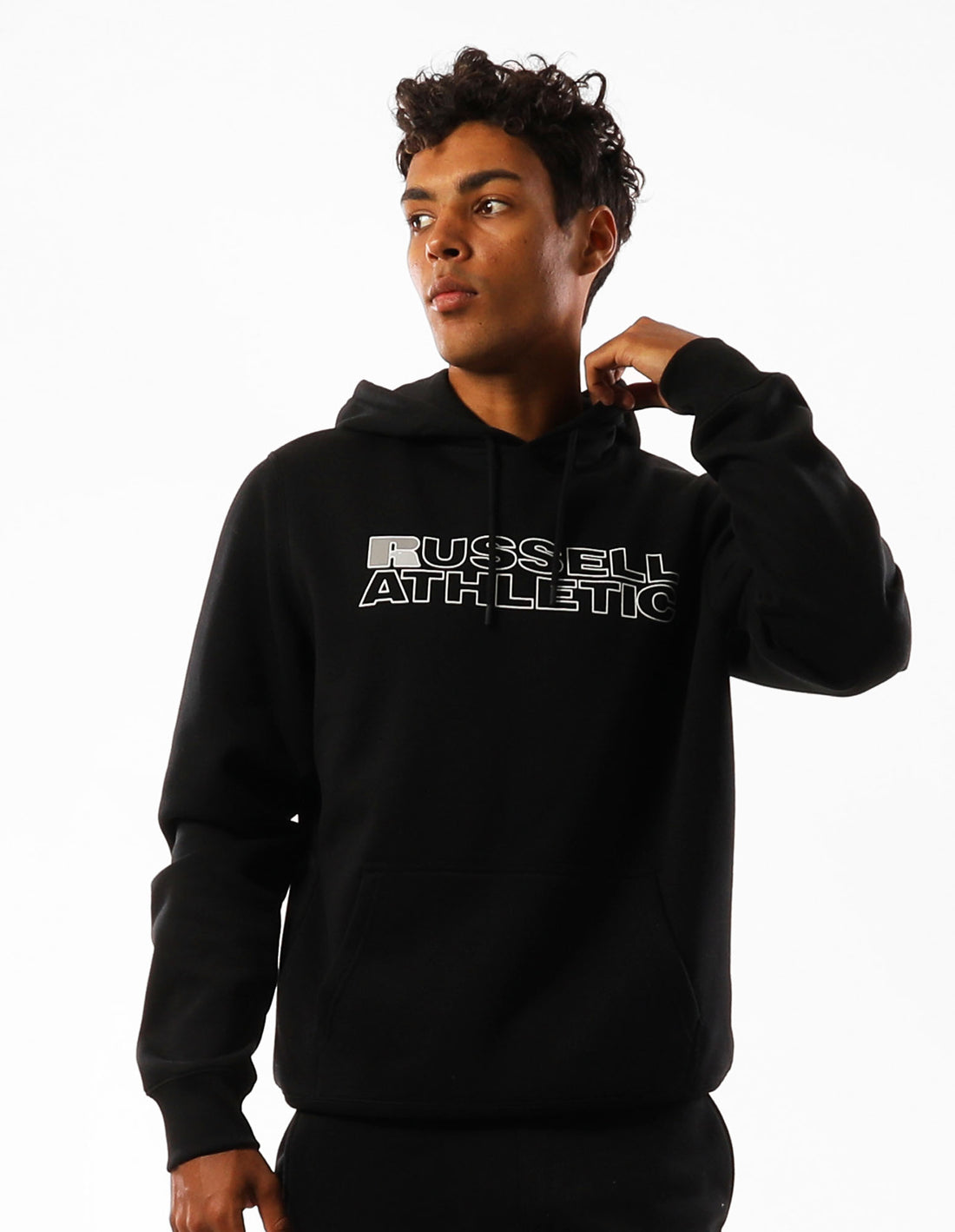 Men Russell Athletic Original Modern Logo Hoodie Black | HBPGFJ845