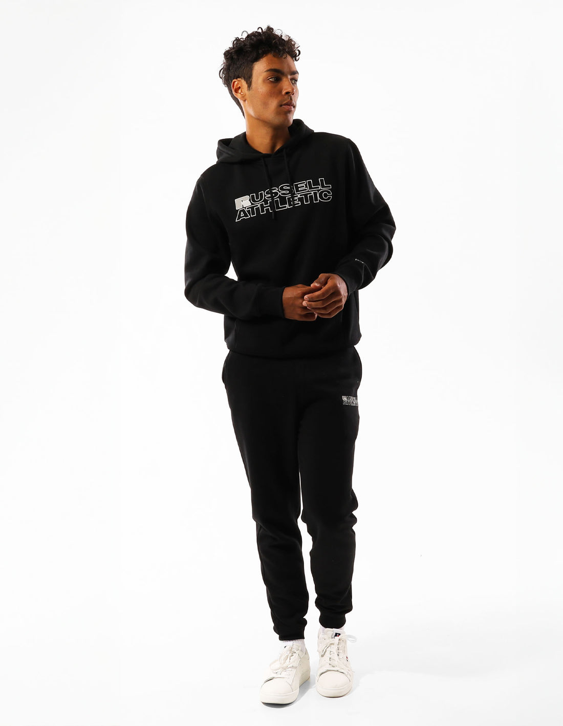 Men Russell Athletic Original Modern Logo Hoodie Black | HBPGFJ845