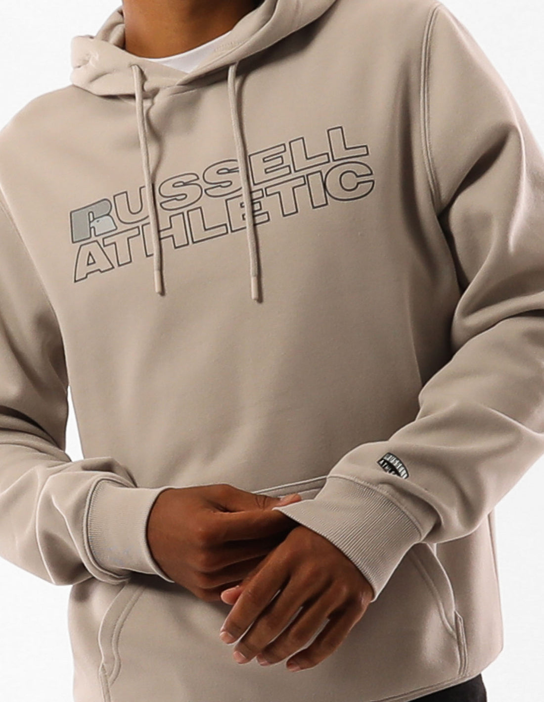 Men Russell Athletic Original Modern Logo Hoodie Khaki | YDNIRH703