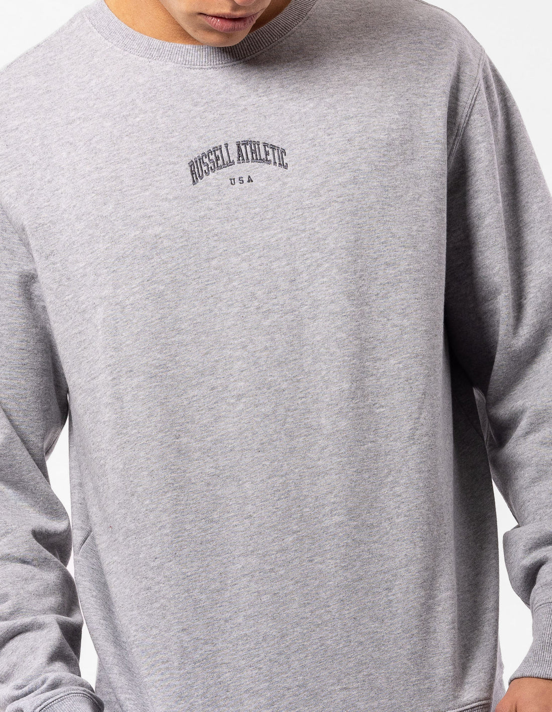 Men Russell Athletic Originals Big Arch Unbrushed Crew Neck Sweaters Grey | RBYNJS345