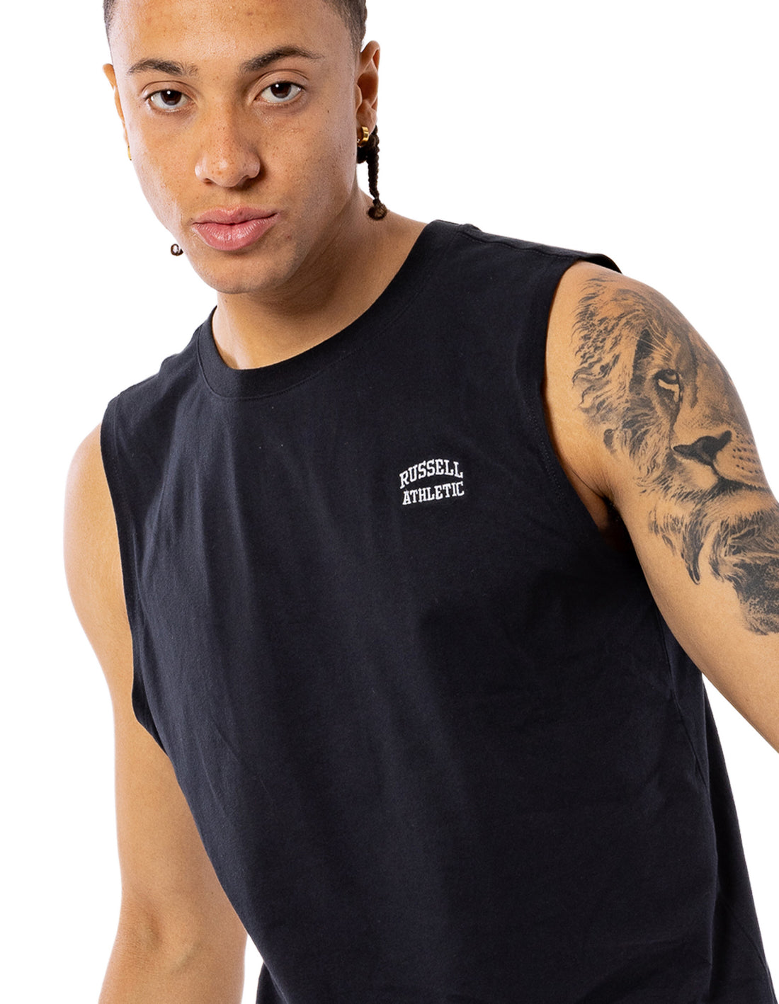 Men Russell Athletic Originals Muscle T Shirts Black | AKQJBL385