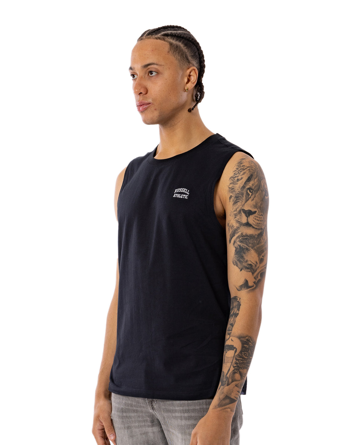 Men Russell Athletic Originals Muscle T Shirts Black | AKQJBL385