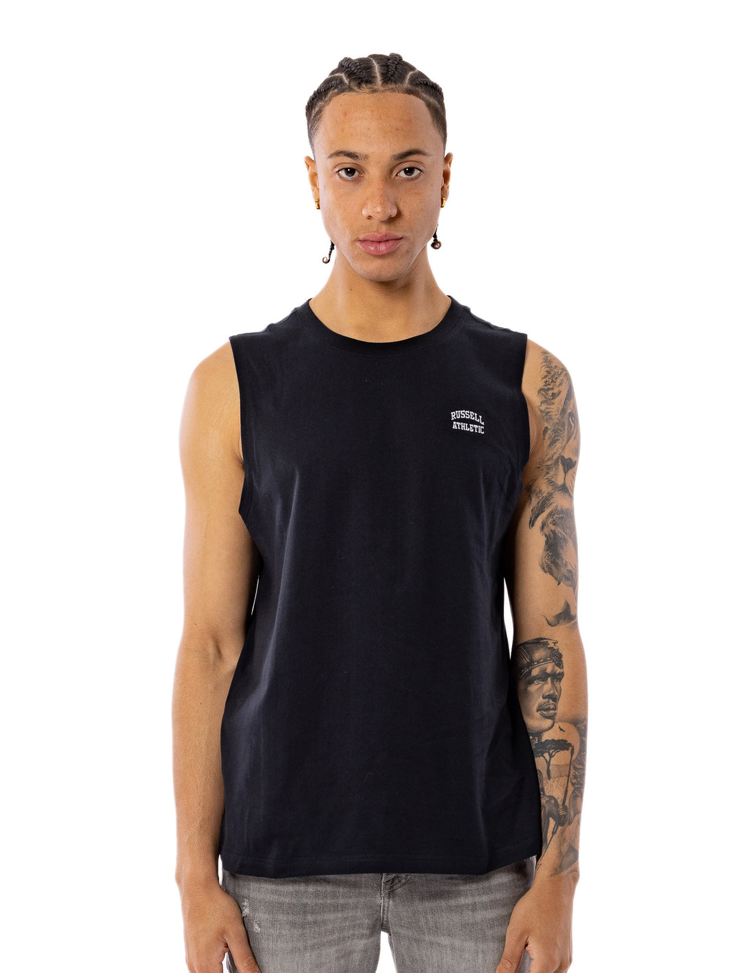 Men Russell Athletic Originals Muscle T Shirts Black | AKQJBL385