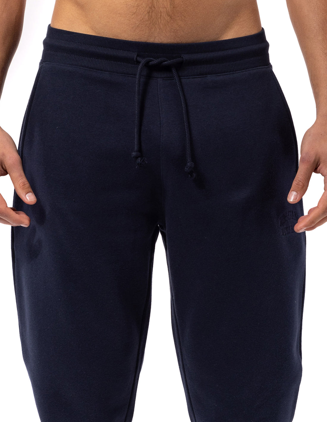 Men Russell Athletic Originals Small Arch Cuff Track pants Navy | DAZHJL435