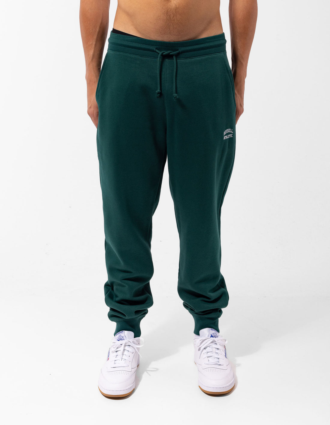 Men Russell Athletic Originals Small Arch Cuff Track pants Green | QCDMLO194