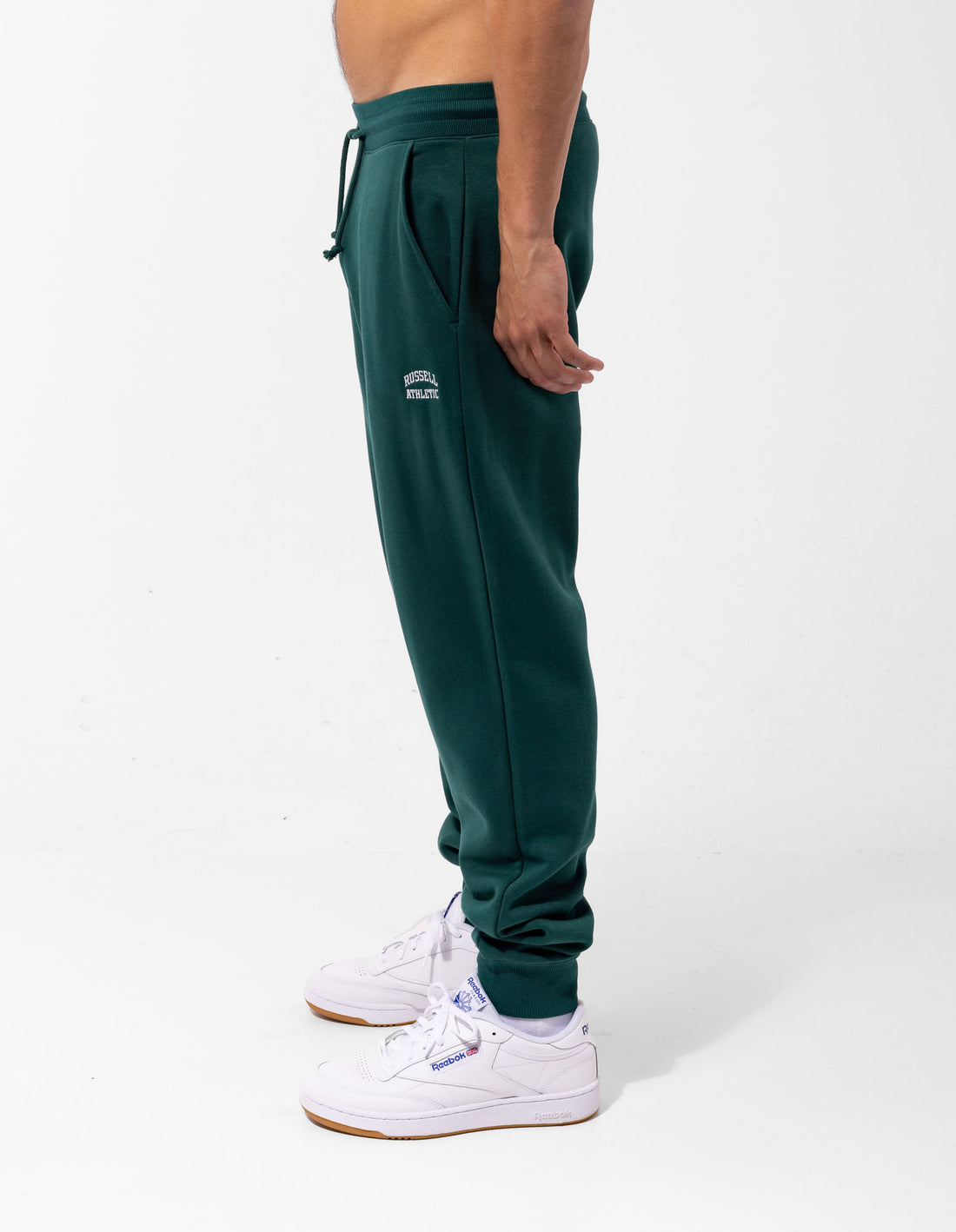 Men Russell Athletic Originals Small Arch Cuff Track pants Green | QCDMLO194