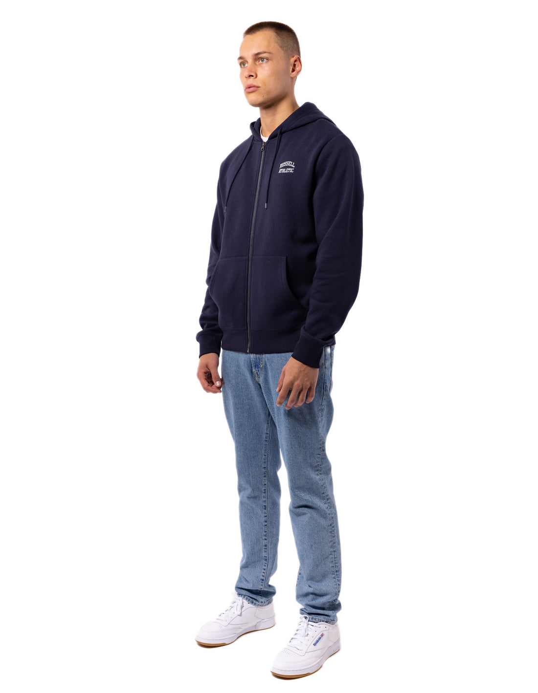 Men Russell Athletic Originals Small Arch Zip Jackets Navy | JEGBRH083