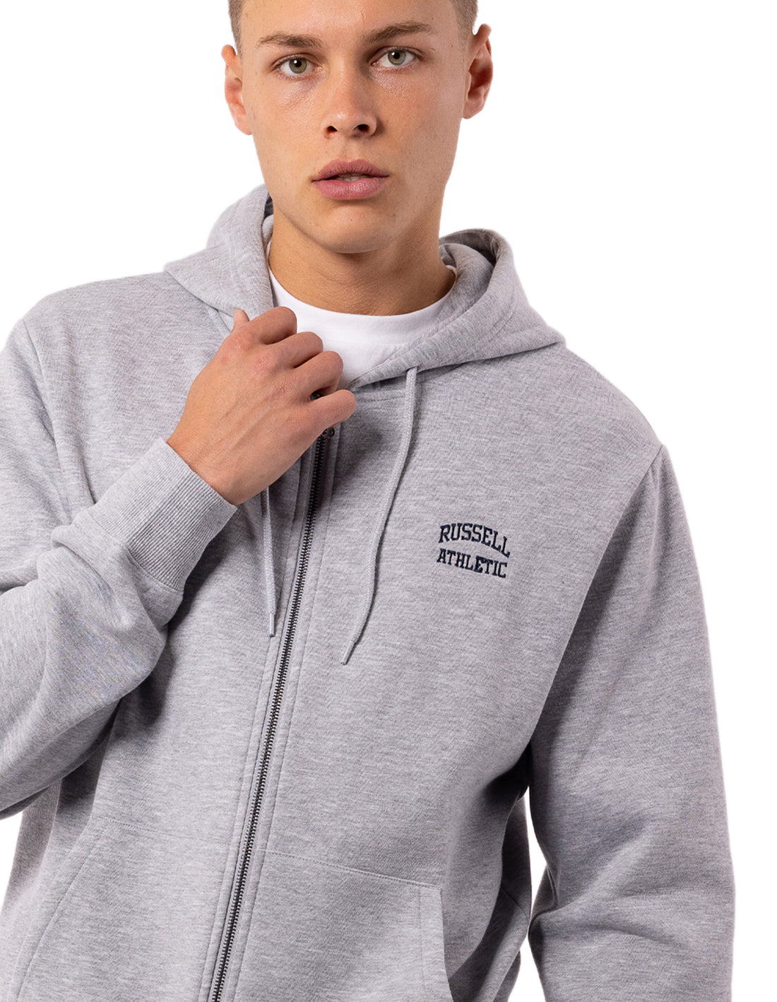 Men Russell Athletic Originals Small Arch Zip Jackets Grey | FVMGOX237