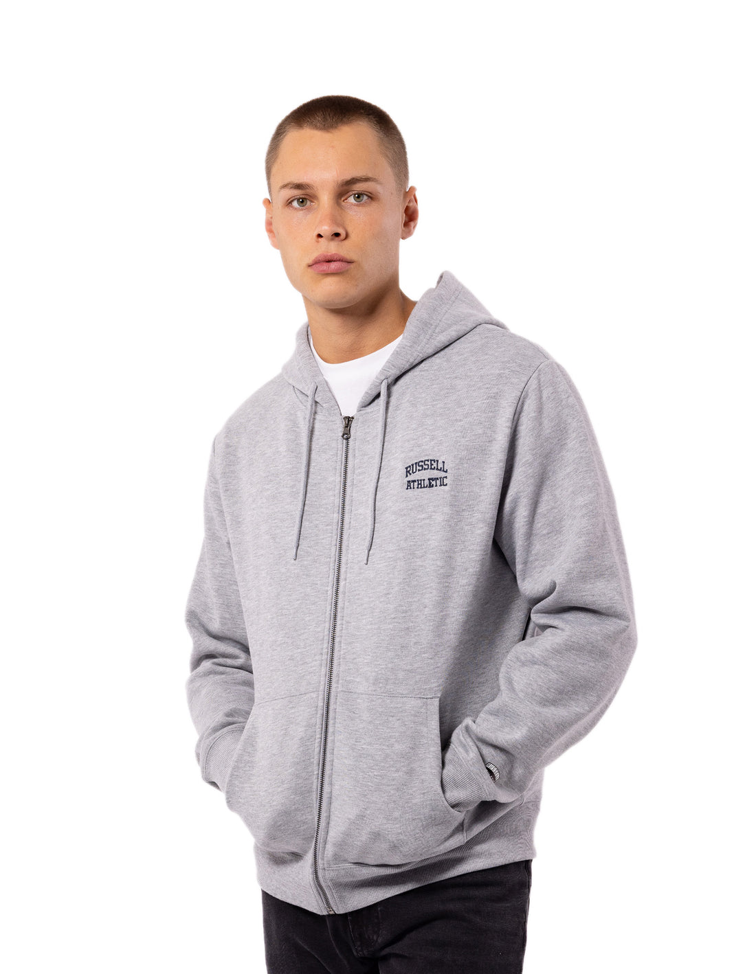 Men Russell Athletic Originals Small Arch Zip Jackets Grey | FVMGOX237