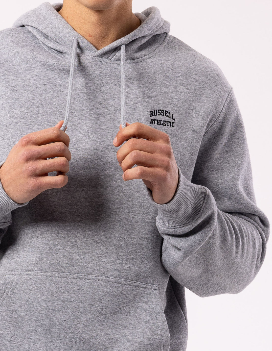 Men Russell Athletic Originals Small Arch Hoodie Grey | BEXQSK617