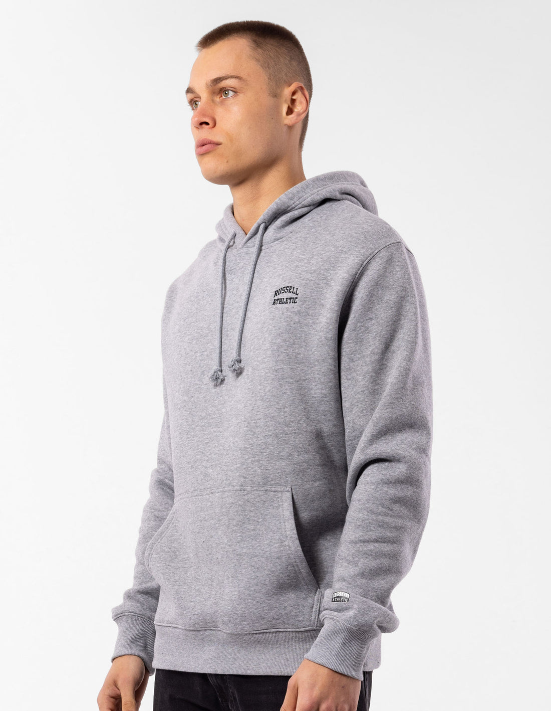 Men Russell Athletic Originals Small Arch Hoodie Grey | BEXQSK617