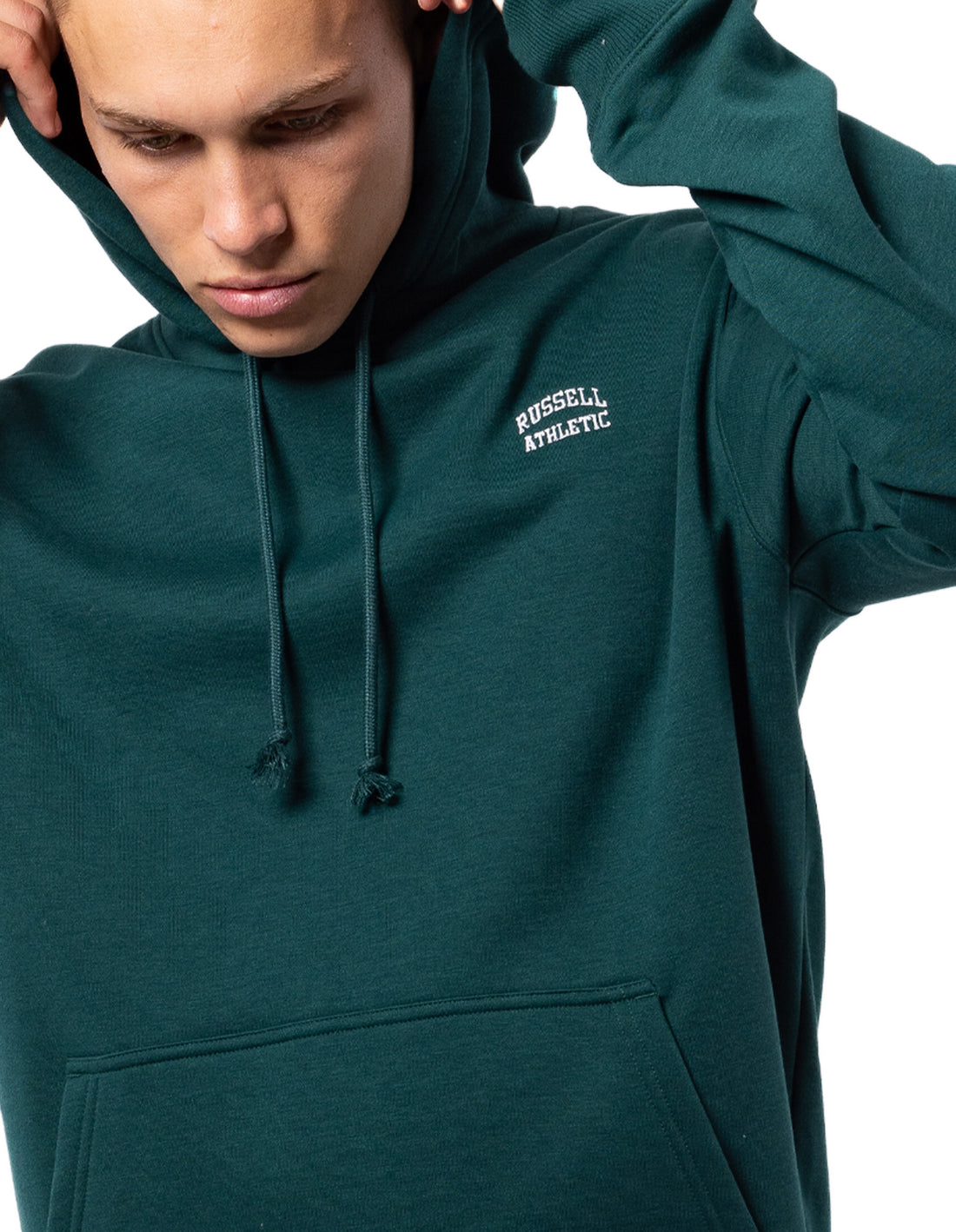 Men Russell Athletic Originals Small Arch Hoodie Green | PCSNFQ951