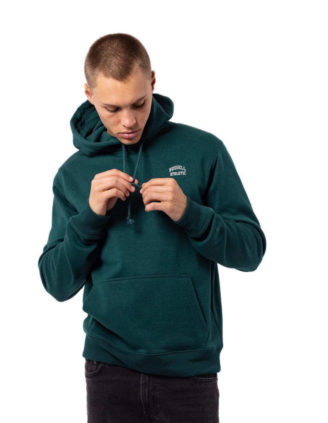 Men Russell Athletic Originals Small Arch Hoodie Green | PCSNFQ951