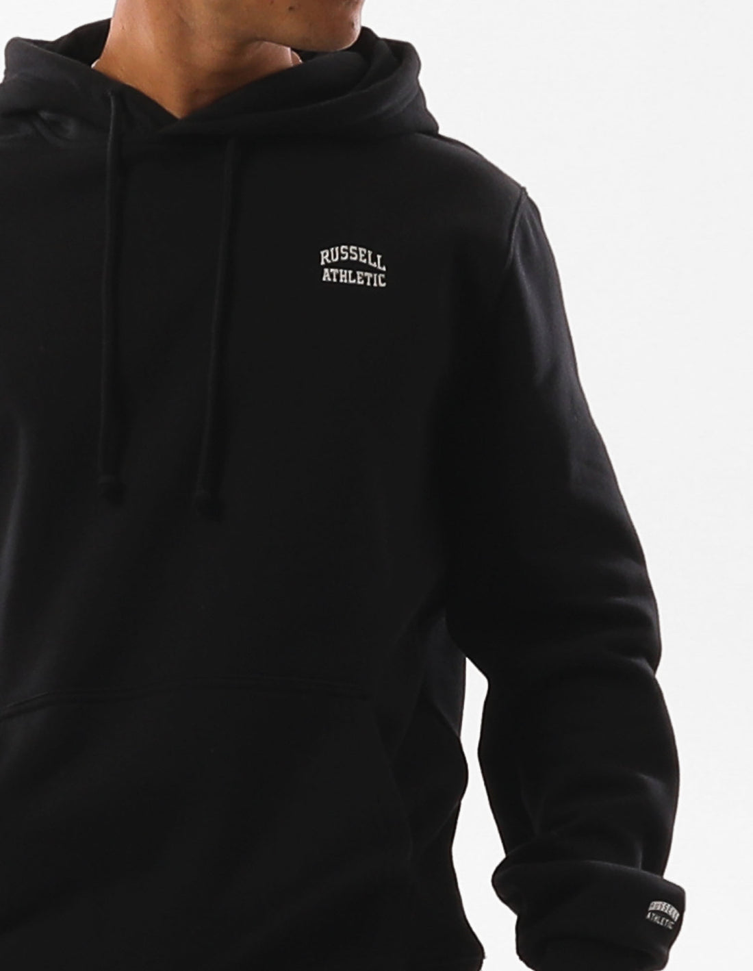 Men Russell Athletic Originals Small Arch Hoodie Black | ZYXKMF879