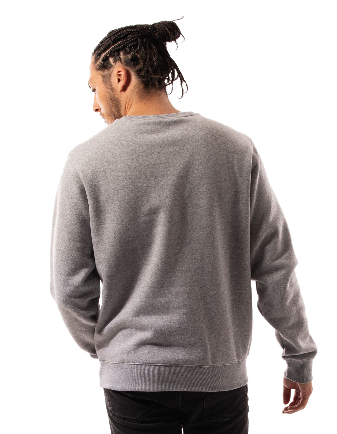 Men Russell Athletic Originals Small Arch Crew Neck Sweaters Grey | CAJHFL036