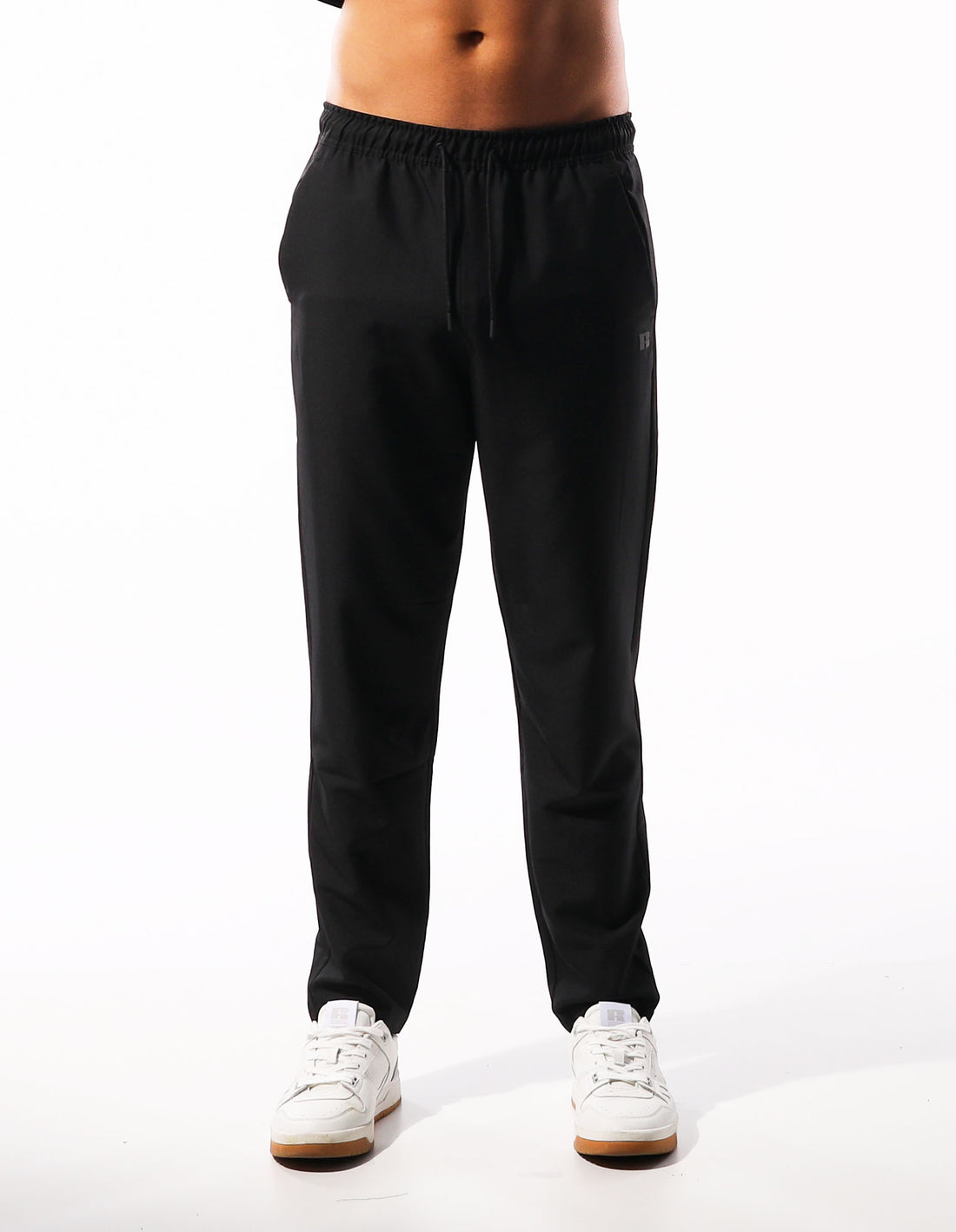 Men Russell Athletic R Logo Active Stretch Track pants Black | UJTLBO861