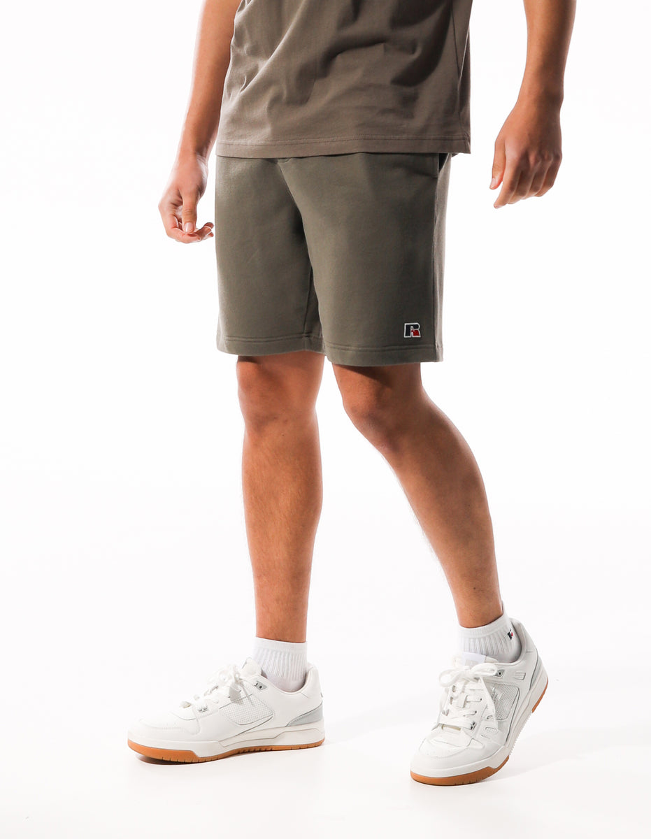 Men Russell Athletic R Logo Redeemer Shorts Dark Brown | DNGOHP265