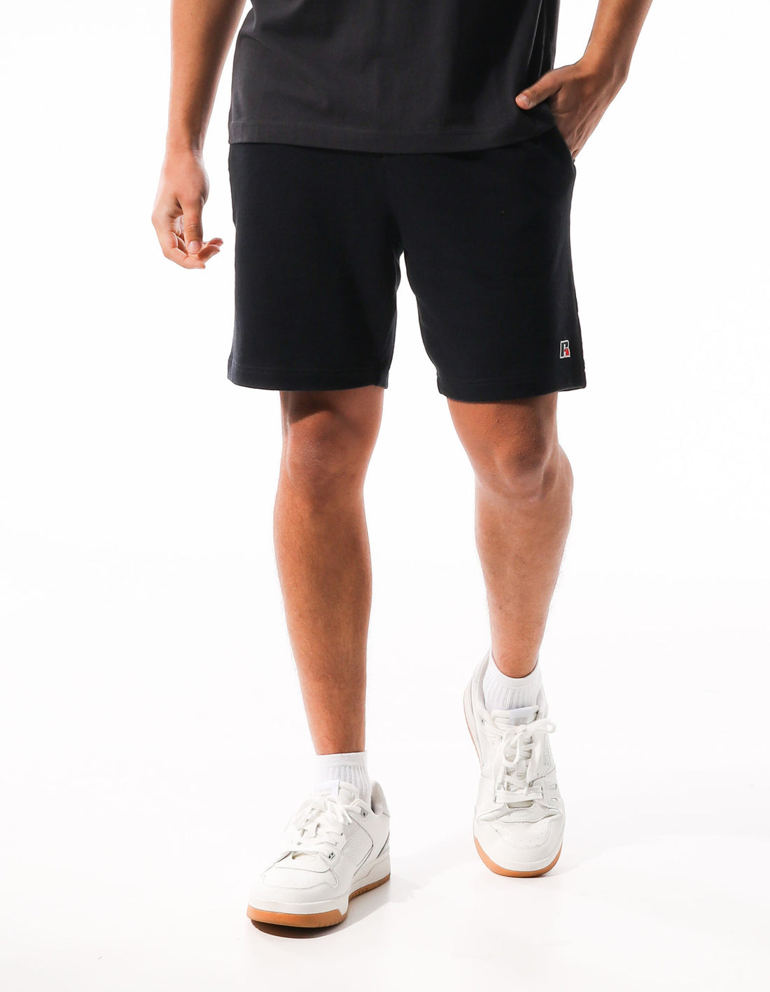 Men Russell Athletic R Logo Redeemer Shorts Grey | OAQRPN483