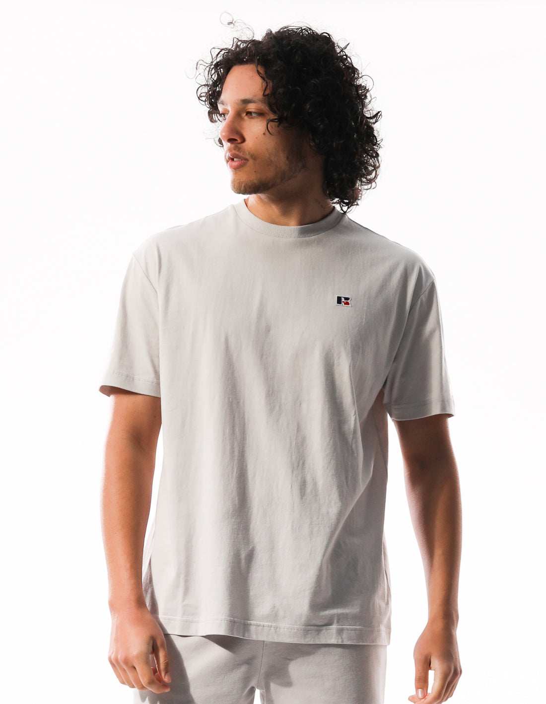 Men Russell Athletic R Logo Slouch T Shirts White | WXYRZN153