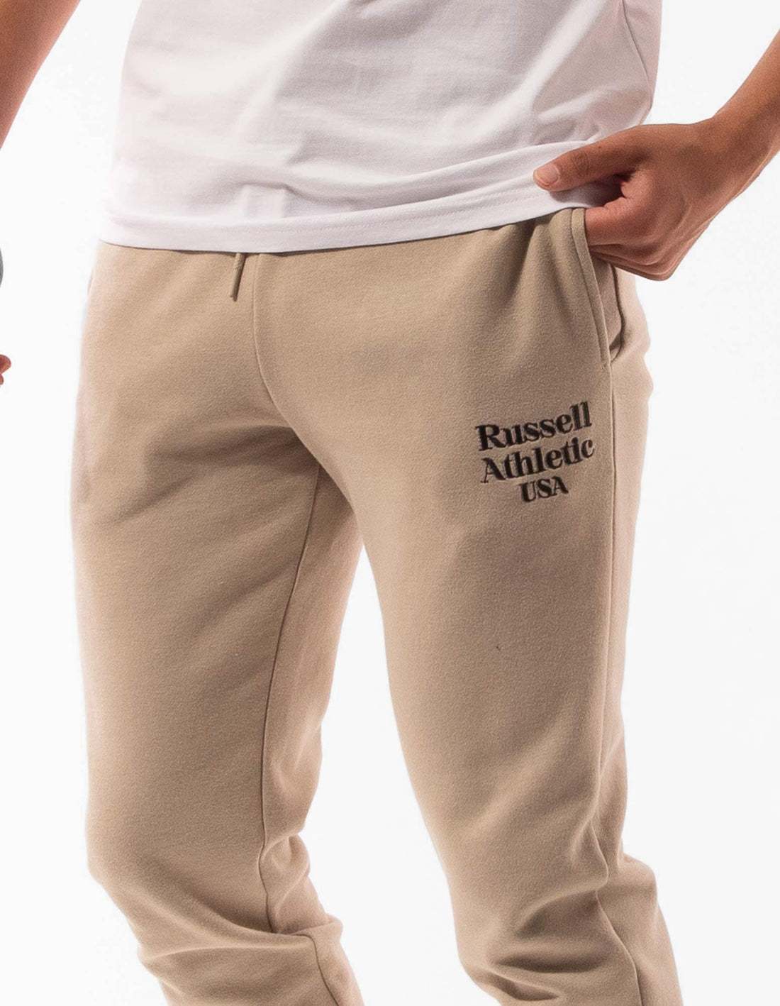 Men Russell Athletic Serif Track pants Khaki | JPTEWO502