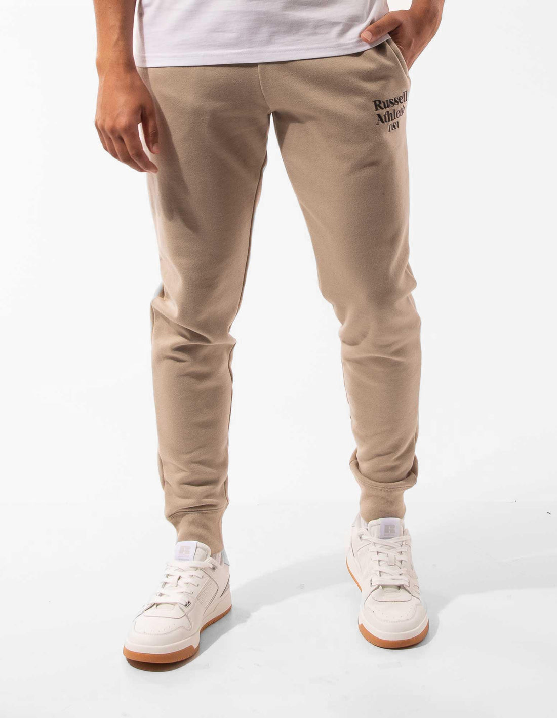 Men Russell Athletic Serif Track pants Khaki | JPTEWO502